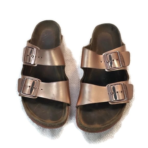 Birkenstock Shoes - BIRKENSTOCK Arizona Double strap Metallic sandals